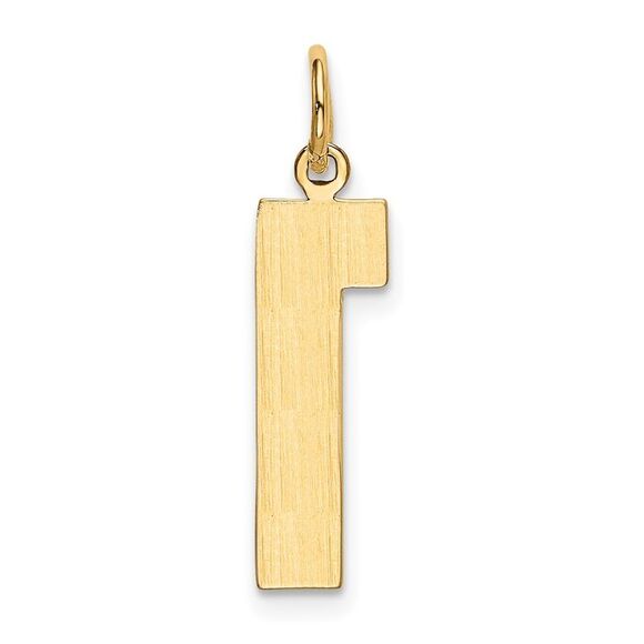 14k Yellow Gold, Athletic Collection, Large Polished Number 1 Pendant - Picture 3 of 5